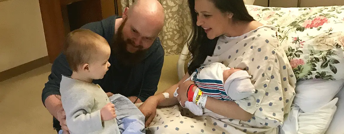 Chad and Family after birth of new daughter.